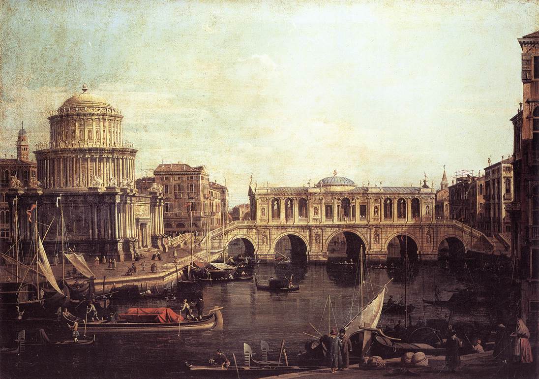 Capriccio: The Grand Canal, with an Imaginary Rialto Bridge and Other Buildings fg