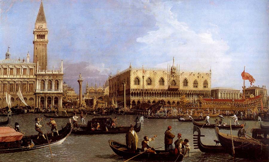 named Canaletto Venetie, the Bacino Tue S. Marco on Hemelvaartsdag