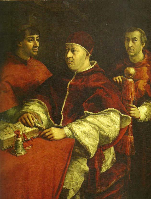 pope leo x with cardinals giulio de