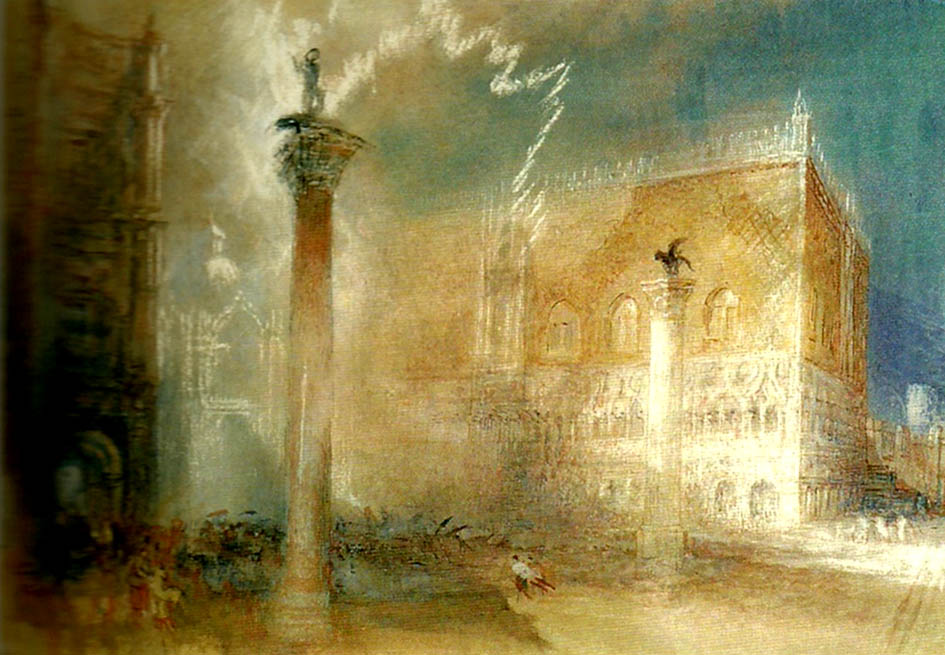 venice storm in the piazzetta