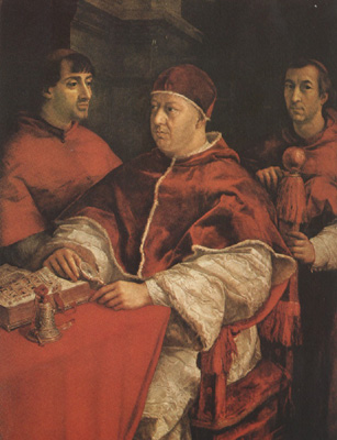 Pope Leo X with Cardinals Giulio de