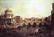 Canaletto Capriccio: The Grand Canal, with an Imaginary Rialto Bridge and Other Buildings fg china oil painting reproduction