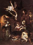 Caravaggio Nativity with St Francis and St Lawrence fdg china oil painting reproduction