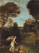 Domenichino Landscape with Tobias Laying Hold of the Fish china oil painting reproduction