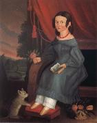 Anonymous Girl with A Grey Cat oil painting picture wholesale