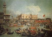 Canaletto The Bucintoro in Front of the Doges- Palace on Ascension Day china oil painting reproduction