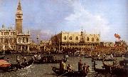 Canaletto named Canaletto Venetie, the Bacino Tue S. Marco on Hemelvaartsdag oil on canvas