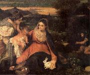 Titian The Virgin with the rabbit china oil painting reproduction