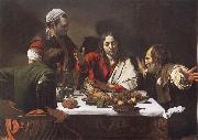 Caravaggio Supper of Aaimasi oil on canvas