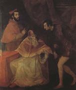 Titian Pope Paul III,Cardinal Alessandro Farnese and Duke Ottavio Farnese (mk45) china oil painting reproduction