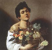 Caravaggio boy with a basket of fruit oil