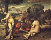 Giorgione Pastoral ensemble oil painting picture wholesale