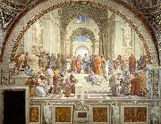 Raphael The School of Athens, Stanza della Segnatura oil on canvas