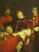 Raphael pope leo x with cardinals giulio de' oil on canvas