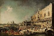 Canaletto The Reception of the French Ambassador Jacques Vincent Languet, Compte de Gergy at the Doge Palace oil on canvas