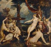 Titian Diana and Callisto by Titian oil on canvas