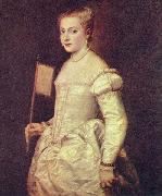 Titian Portrat einer Dame in Weib oil on canvas