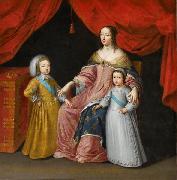 Anonymous Anna of Austria with her children oil painting picture wholesale