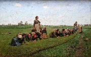 E.Claus Flaxweeding in Flanders oil painting picture wholesale