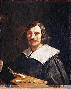 Portrait de lartiste tenant une palette GUERCINO