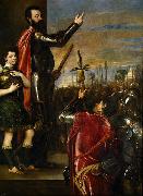 Titian Alfonso di'Avalos Addressing his Troops oil on canvas