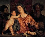 Titian Madonna of the Cherries oil on canvas