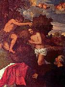 Titian Taufe Christi mit dem Auftraggeber Giovanni Ram oil on canvas