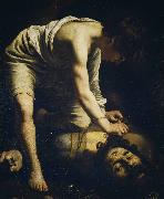 Caravaggio David and Goliath oil on canvas