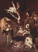 Caravaggio Nativity with St. Francis and St Lawrence oil