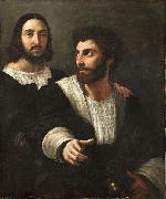 Raphael Self portrait with a friend oil on canvas