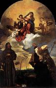 Titian Madonna in Glory with the Christ Child and Sts Francis and Alvise with the Donor oil on canvas