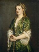 Titian Portrait of a Lady oil on canvas