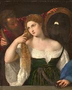 Titian Woman with a Mirror oil on canvas