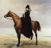 At the Seaside,Sophie Croizette on horseback