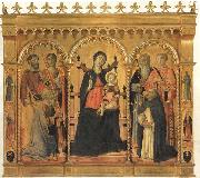 Vecchietta Madonna and Child Enthroned with SS.Bartholomew,James,Eligius,Andrew,Lawrence and Dominic china oil painting reproduction