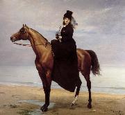 Carolus-Duran Au bord de la mer,Mademoiselle Croisette a cheval china oil painting reproduction