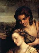 Correggio Wedding of Saint Catherine,details oil on canvas