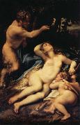 Correggio Venus and Cupid with a Satyr oil on canvas