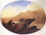 Bamboccio Herdsmen in a Mountainous Landscape china oil painting reproduction