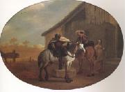 Bamboccio Travelers Leaving an Inn (mk05) china oil painting reproduction