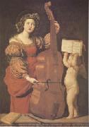 Domenichino Cecilia with an angel Holding Music (mk05) china oil painting reproduction