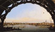 Canaletto Panorama di Londra attraverso un arcata del ponte di Westminster (mk21) china oil painting reproduction