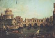 Canaletto Capriccio con un ponte di Rialto immaginario e altri edifici (mk21) china oil painting reproduction