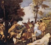 Titian Bacchanalia oil