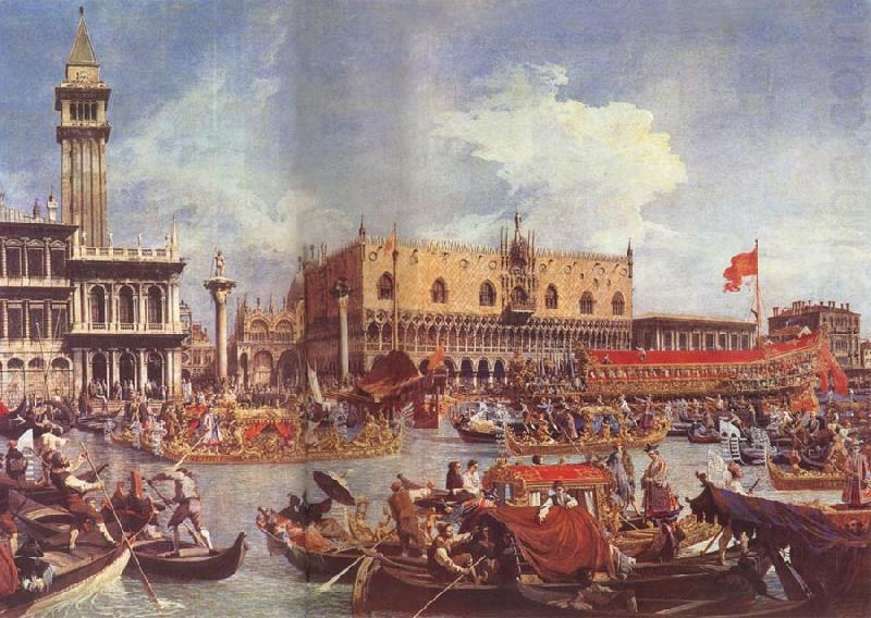 The Bucintoro at the Molo on Ascension Day, Canaletto