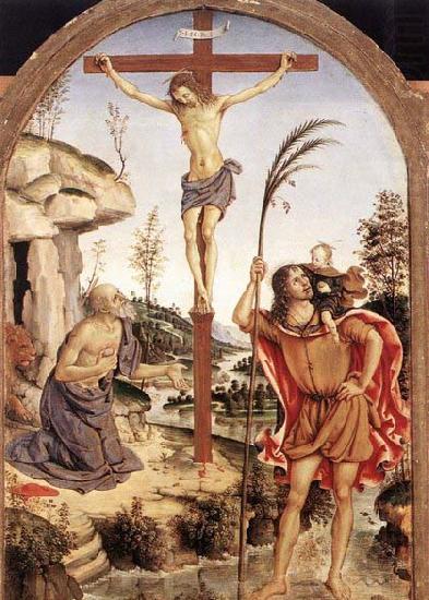 The Crucifixion with Sts Jerome and Christopher, Pinturicchio