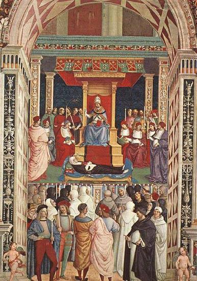 Pope Aeneas Piccolomini Canonizes Catherine of Siena, Pinturicchio