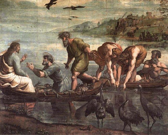 The Miraculous Draught of Fishes,, Raphael