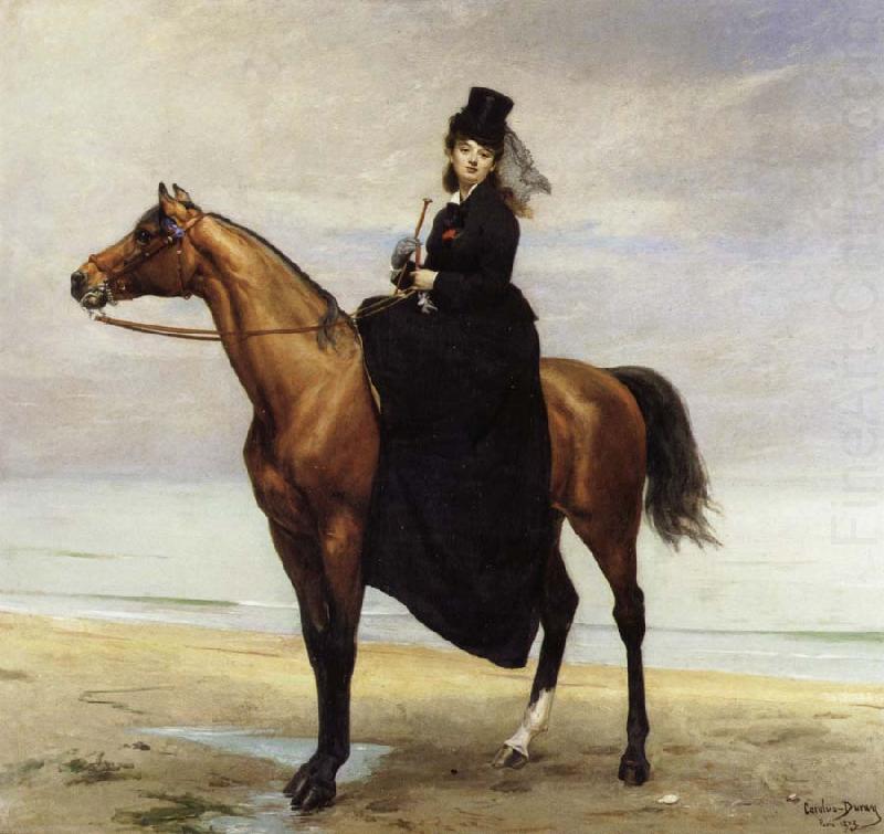 At the Seaside,Sophie Croizette on horseback, Carolus-Duran